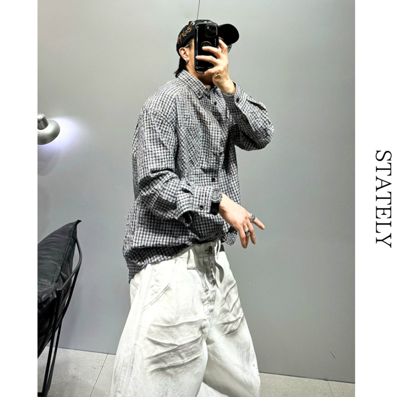 Grid Check シャツ/3color_T238・画像10