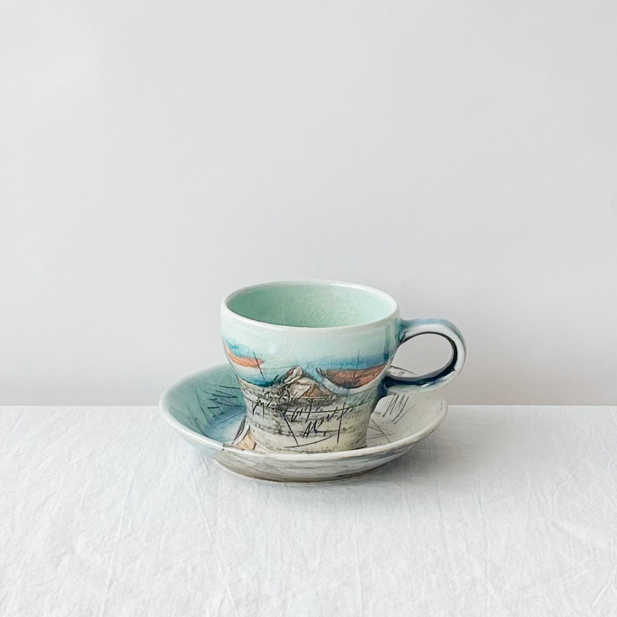 ミントロール　純銀カップ ロールストランド シルビア Rorstrand Sylvia ティーカップ＆ソーサー