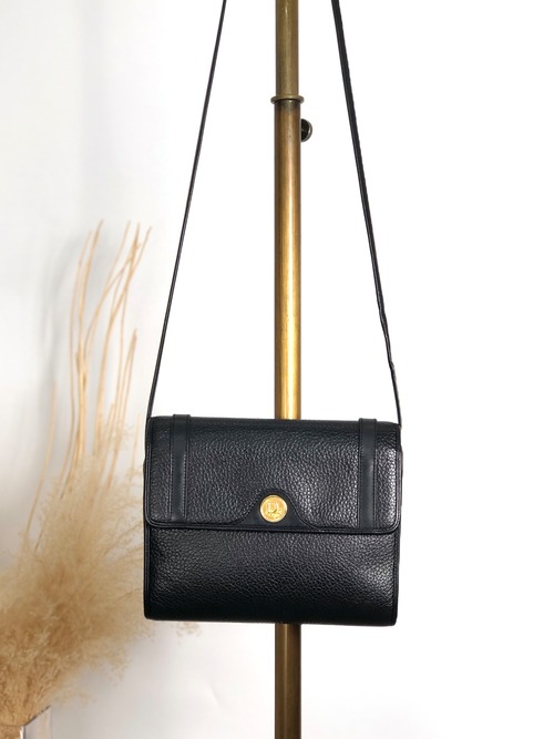 Christian Dior クリスチャン ディオール ショルダーバッグ ブラック DIOR レザー  vintage ヴィンテージ オールド dm5c8k