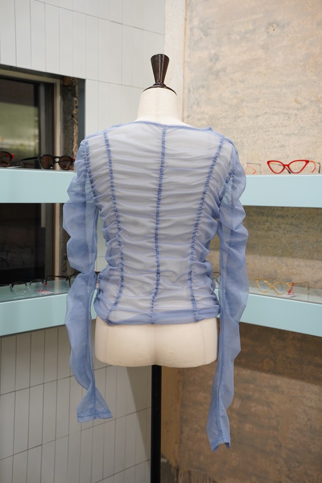 TULLE SHIRRING LONGSLEEVE CS
