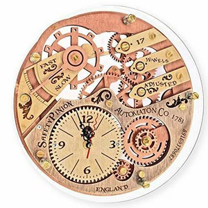 インテリア　木製クロック Personalized wooden Skeleton wall clock 1783