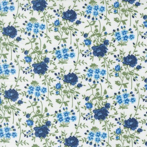 ラスト1！USAコットン  ブルームズベリー フローラル  ホワイトマルチ 55333-11   55 X45cmカット販売