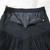 社交ダンス 衣装 スカート チャコット Chacott ブラック系 無地 プリーツ フリル 黒 シンプル 日本製 ひざ丈 上品 かわいい レッスン 練習 オールブラック 華やか ダンス衣装