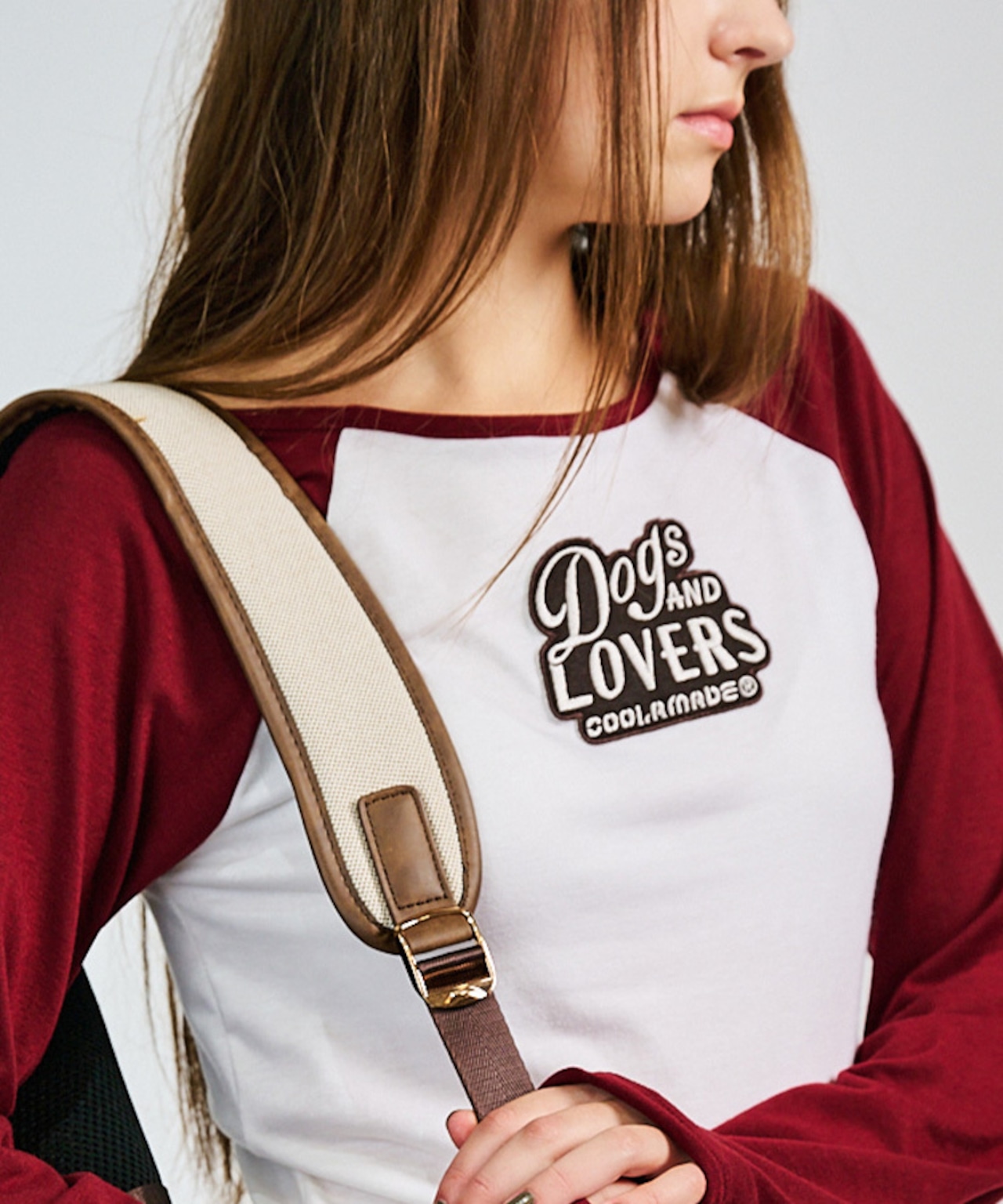 Dog & LOVERS ラグランスリーブ L/S Tシャツ (BROWN) CQ-49069