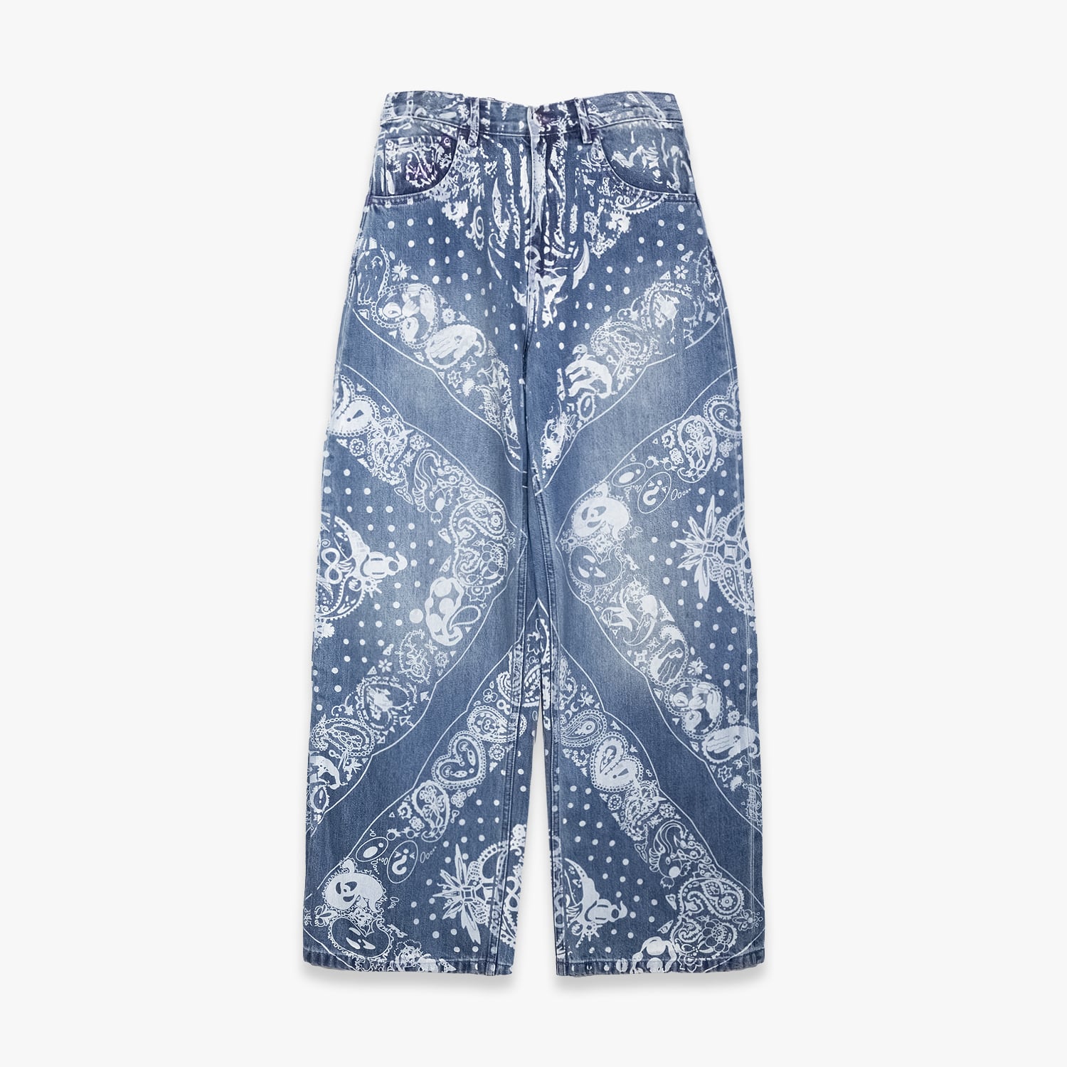 P.A.M. / PERKS AND MINI 26AW COCO BANDANA OVER PRINT JEANS (RINSE WASH)