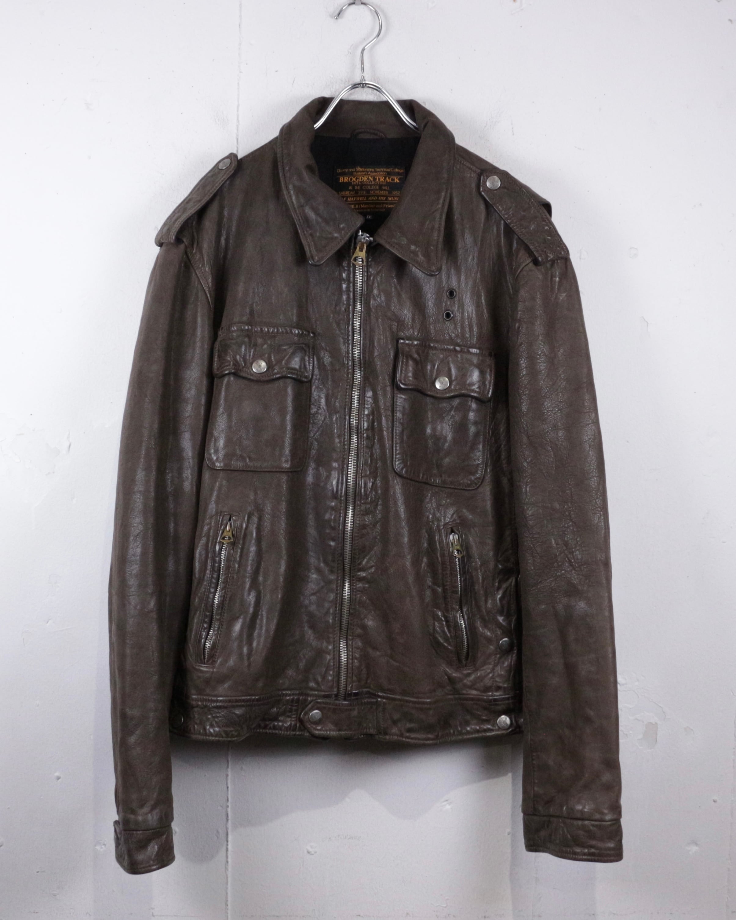 Caka act2】“BROGDEN TRACK” Various Gimmick Vintage Leather Jacket
