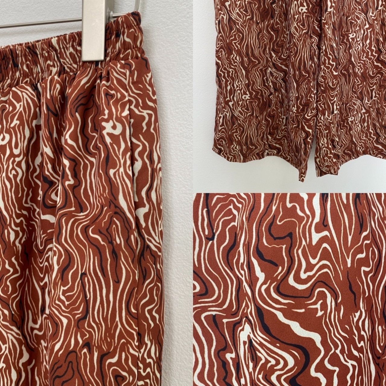 ウェーブペイント柄PT/オレンジブラウン