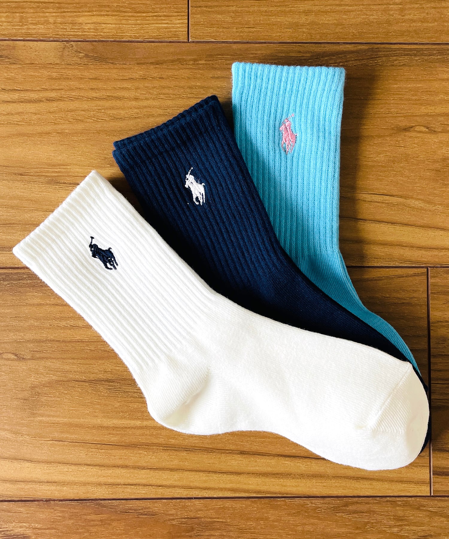 【POLO RALPH LAUREN/ポロ ラルフローレン】ソックス キッズ 3足セット ブランド クルー 靴下 /19〜21cm 21〜23cm 4821-010