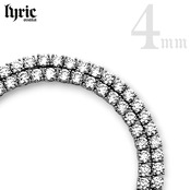 4mm 40cm  luxury tennis necklace silver