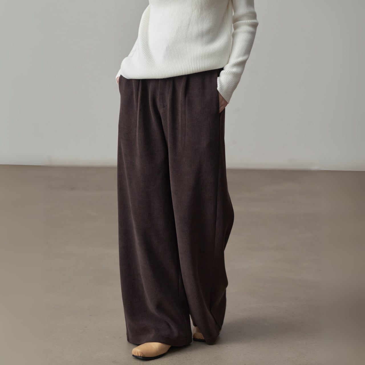 リラックスフィットハイウエストワイドパンツ(2color) PT3454