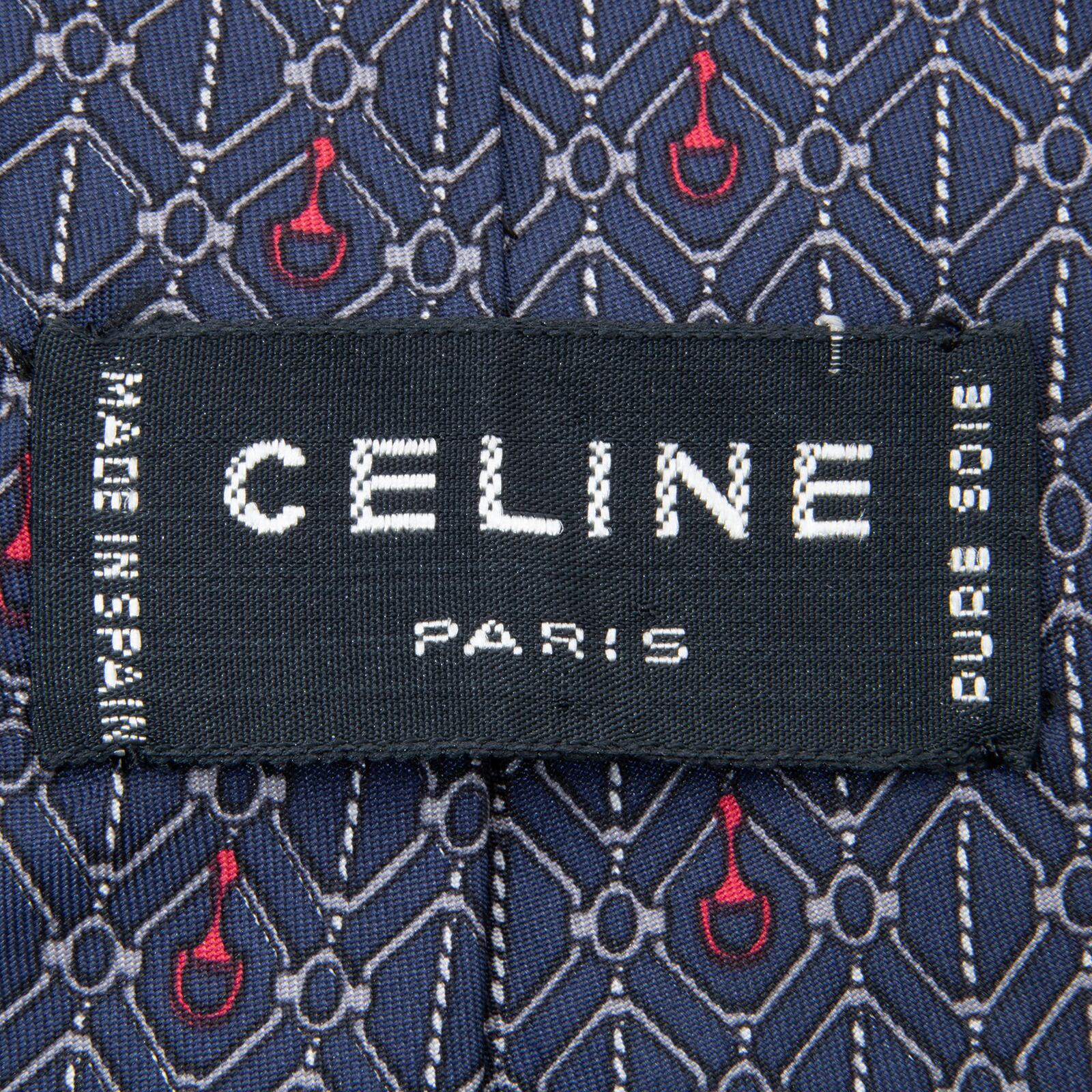 セリーヌネクタイ グレー 黄色 ネイビー CELINE セリーヌ メンズ