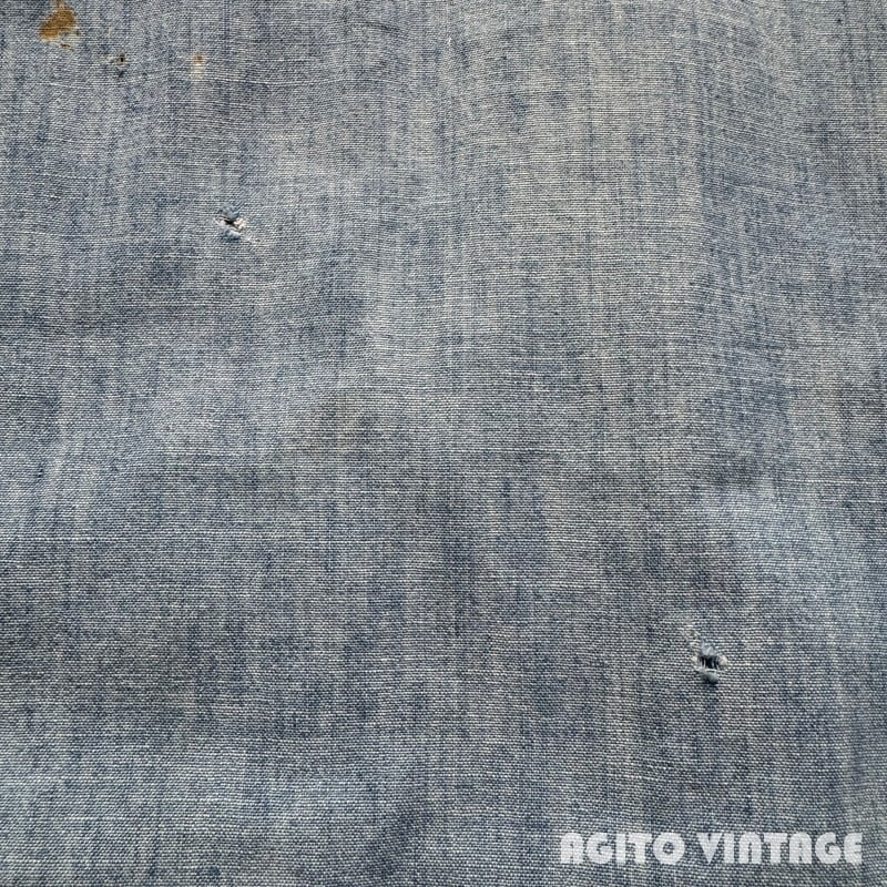 50's OX HIDE オックスハイド シャンブレーワークシャツ 台襟 マチ無し