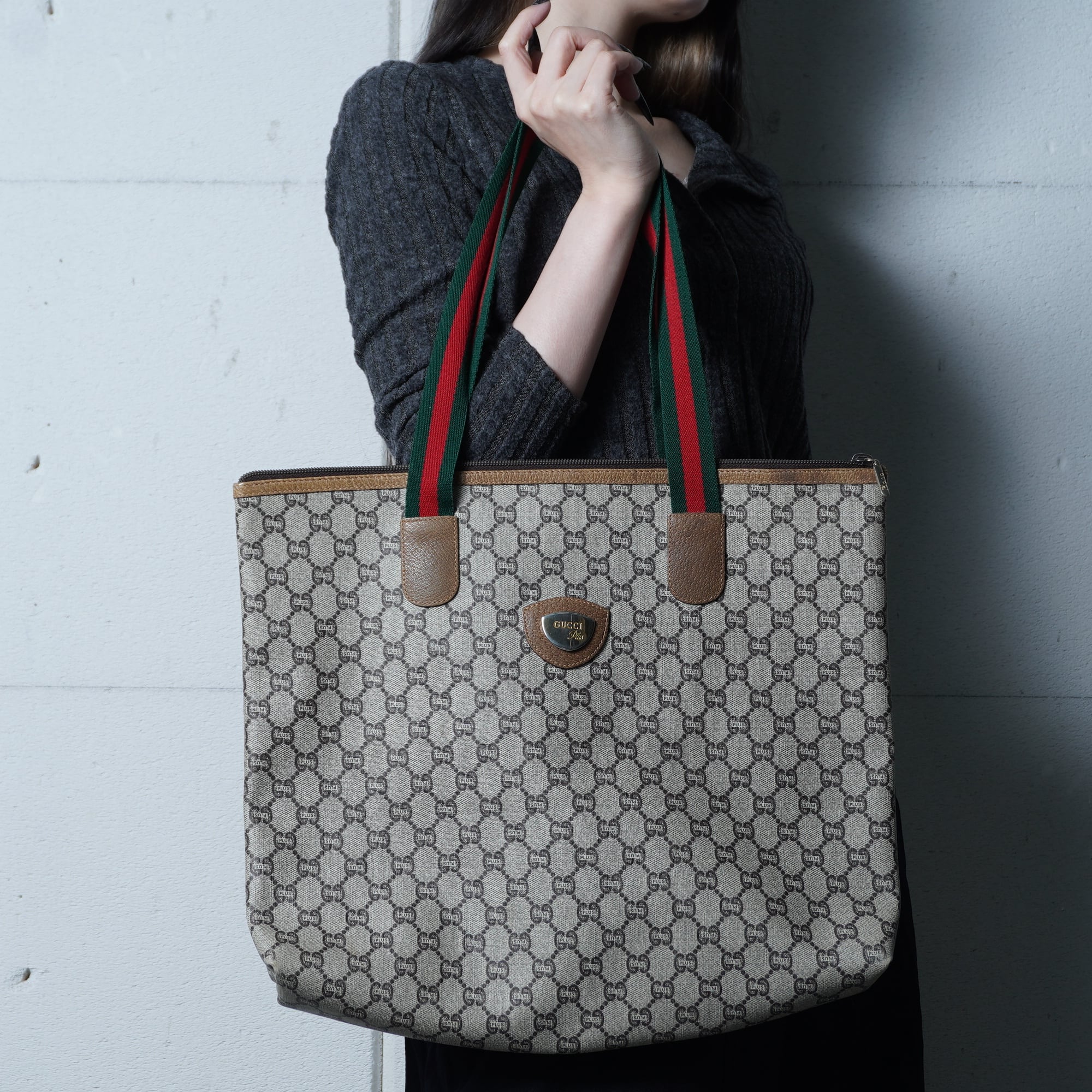 GUCCI グッチ ggロゴ 柄 シルバー金具 ハンドバッグ トートバッグ GUCCI（グッチ） 美品 GGトート 257249 GGキャンバス ブラウン