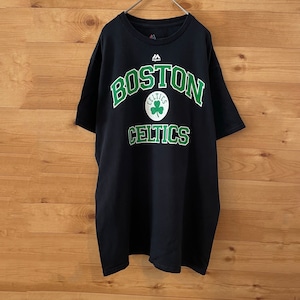 【majestic】NBA ボストン・セルティックス Tシャツ アーチロゴ BOSTON CELTICS バスケットボール Lサイズ US古着