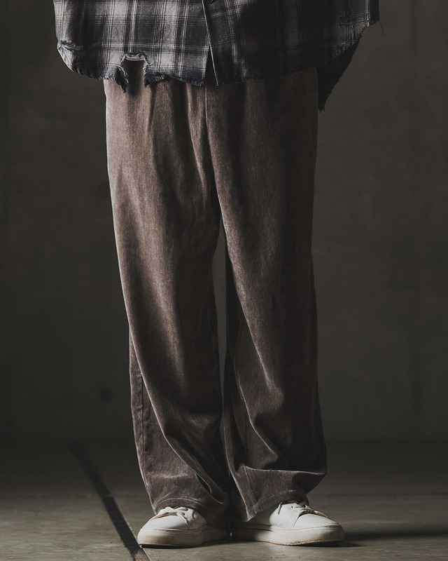 【GLIMCLAP】ベロアファブリック ワイドストレートパンツ　(19-016-gla-cf)