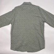 90s イタリア製 ARMANI JEANS アルマーニジーンズ 総柄 BD ボタンダウン 長袖シャツ L/グレー系 メンズ ビンテージ