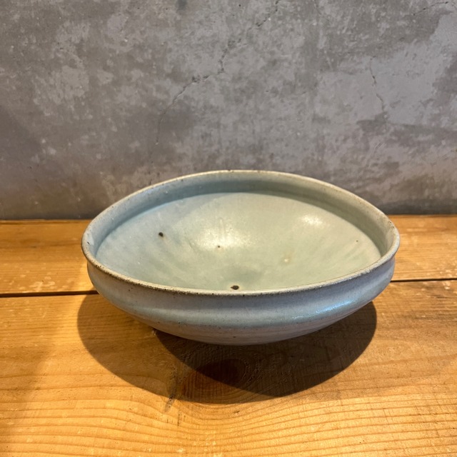 森山陶器 たわみ鉢　灰釉
