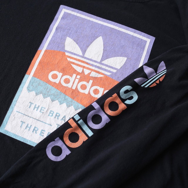 "old adidas" front and sleeve printed l/s tee