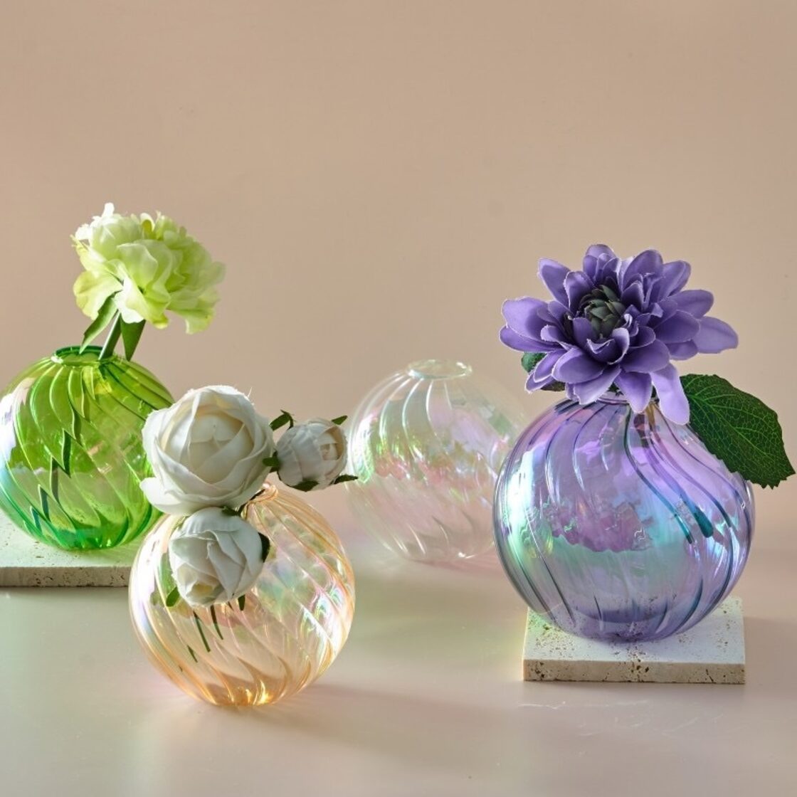 Glass flower vase S5色 ガラスフラワーベース 球形・丸型 北欧 