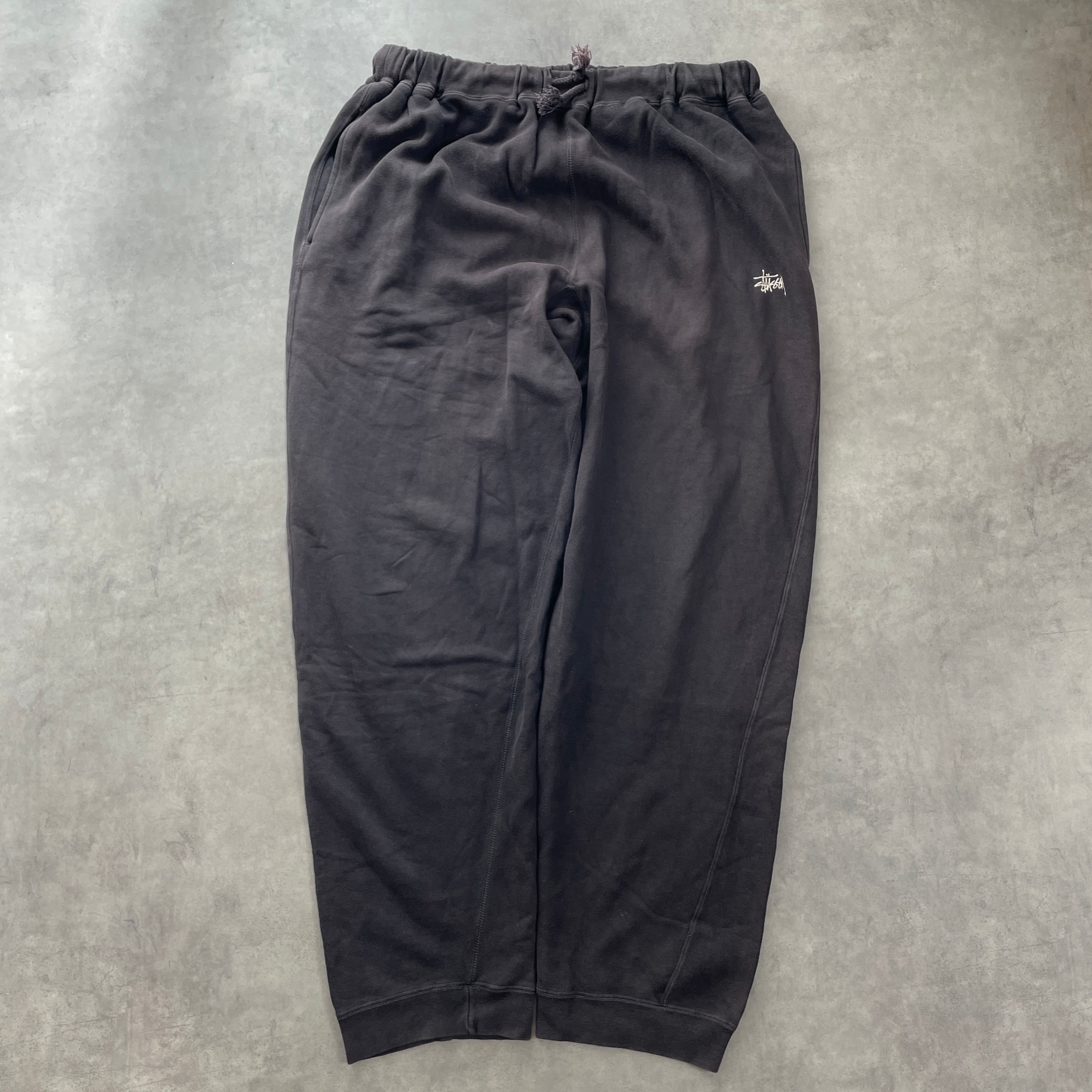 90s old stussy workgear ワイドスウェットパンツ ロゴ刺繍