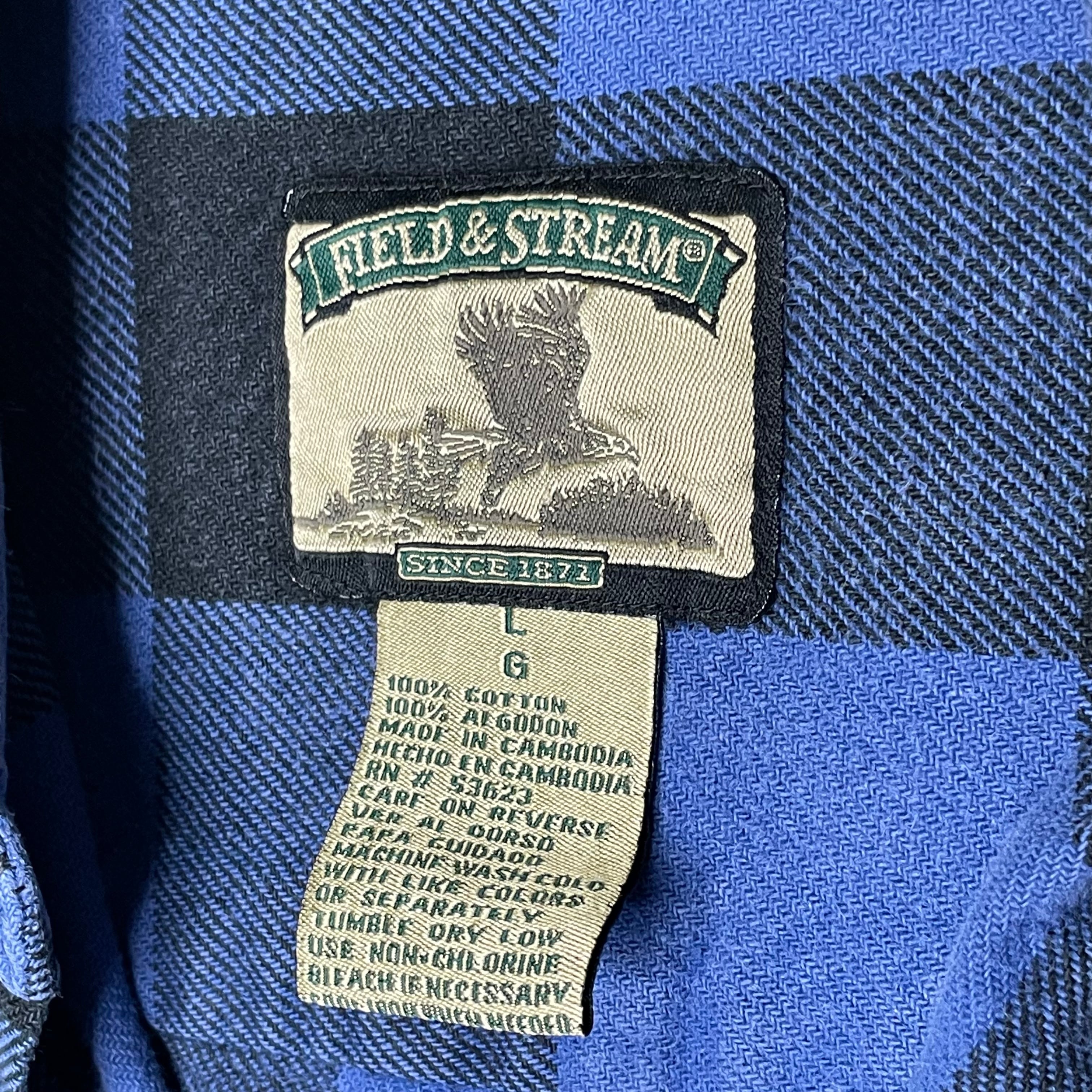 FIELD&STREAM ヘビーネルシャツ L チェック柄 ブルー×ブラック 100 