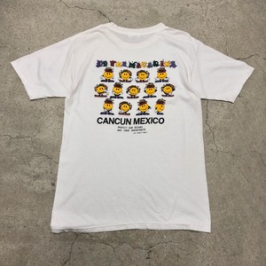 00s Reggae Smiley Tee/CANCUN MEXICO/40/trueno/レゲエ/スマイリープリント/Tシャツ/ホワイト/キャラクター/古着