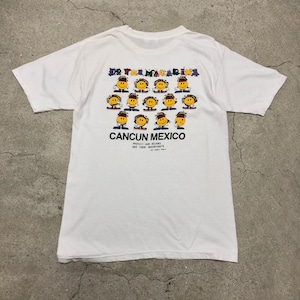 00s Reggae Smiley Tee/CANCUN MEXICO/40/trueno/レゲエ/スマイリープリント/Tシャツ/ホワイト/キャラクター/古着