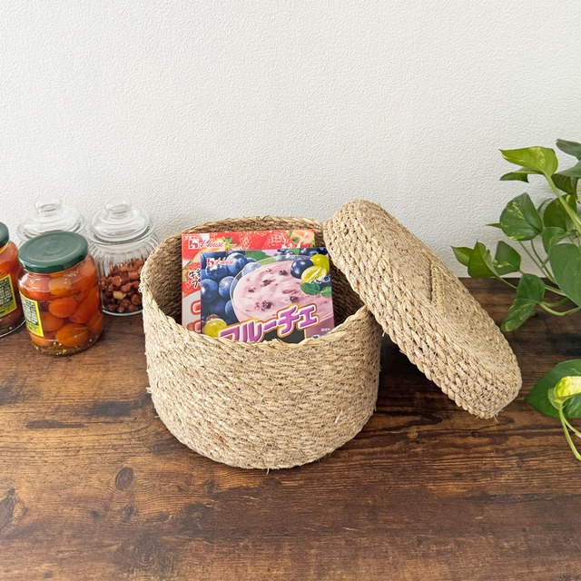 シーグラス バスケット フタ付き Mサイズ (SC-554M)