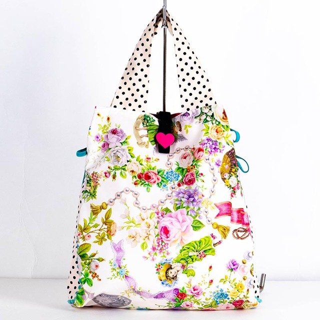 バッグ　TUNIC　タフタ転写プリント　リリーフェアリーのミニマイBag　白　17480-A