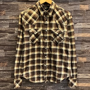 RRL WESTERN CHECK SHIRT BROWN