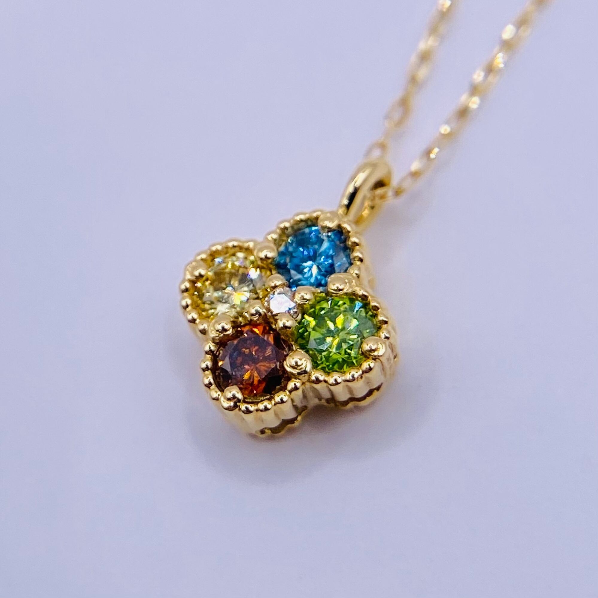 K18マルチカラーダイヤモンドネックレス | Ljewelry