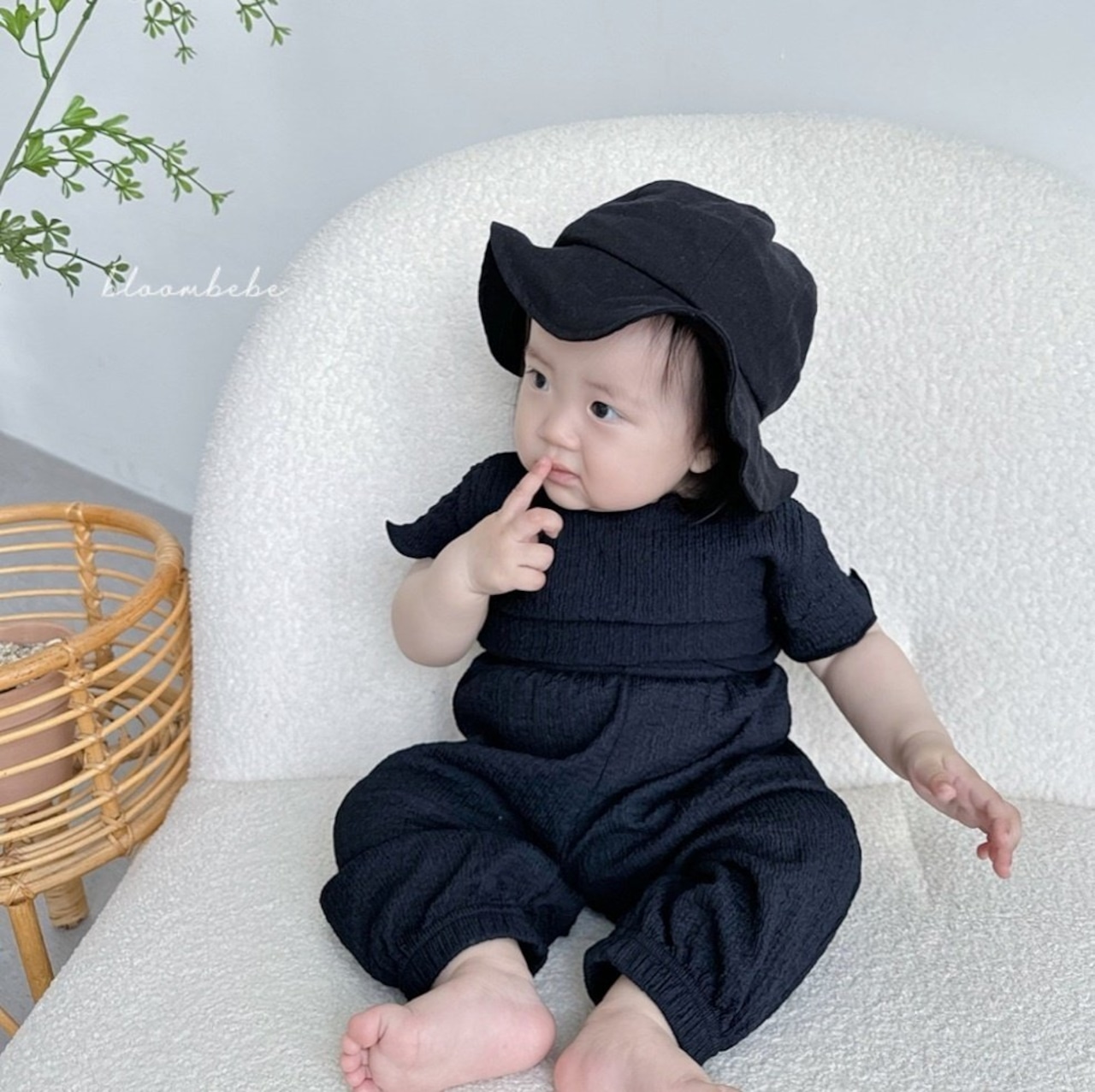 【bloom bebe】ワッシャーコットンドロワーズパンツ クリーム 80〜100cm  240441 - 5