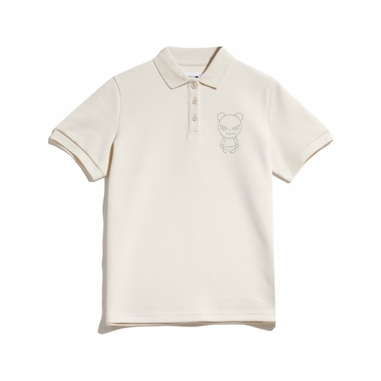 【HIPANDA ハイパンダ】男女兼用 オーロラ ラインストーン ポロシャツ UNISEX AURORA RHINESTONE SHORT SLEEVED POLO SHIRT / BEIGE・BLACK