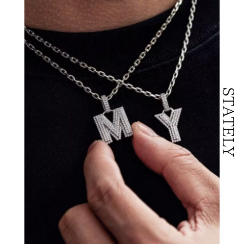 ストーンイニシャル ネックレス_A16 画像