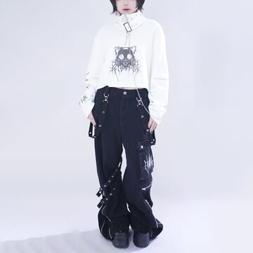 FAIR FOCUS クラッシュ デニム パンツ Fair Focus Japanese Style 