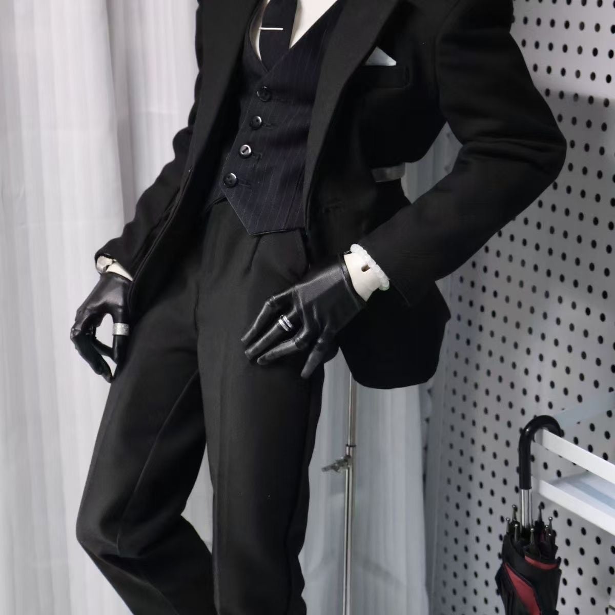1/3 BJD メンズスーツ3点セット / 75cmドール服 / SD17対応 / ブラック
