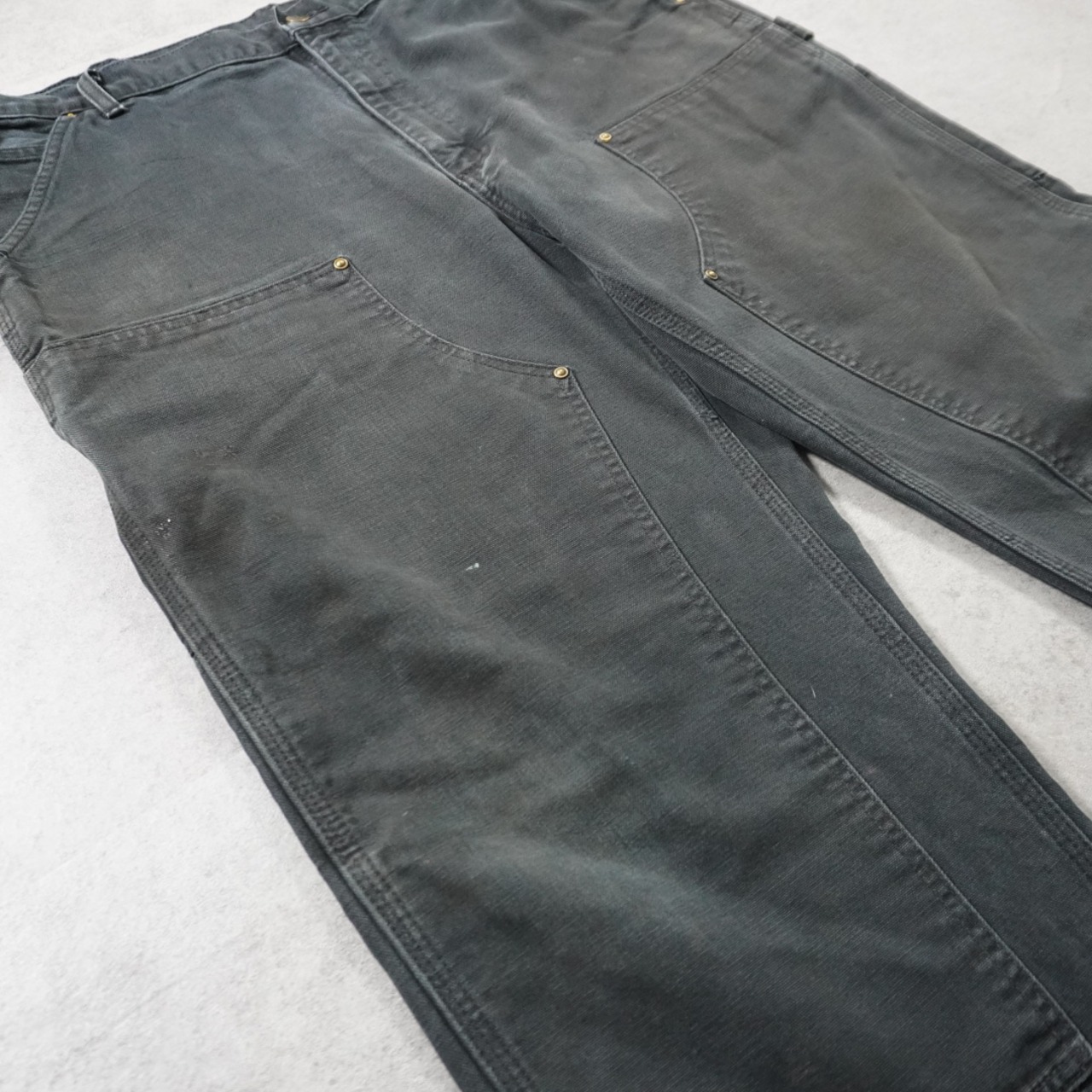 Carhartt double knee painter pants fade black W38L32 古着 - 6