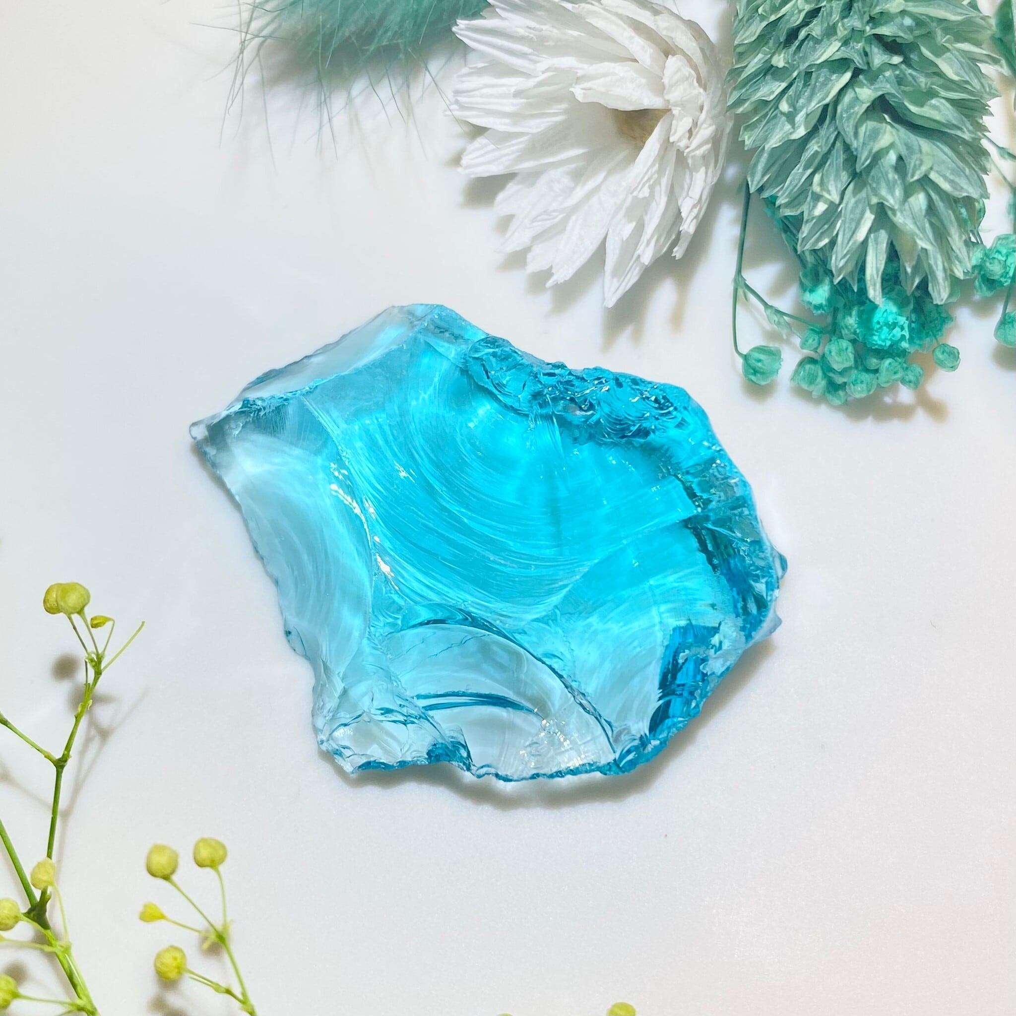 《在庫残少》インドネシア産アンダラクリスタル原石 エキセントリックターコイズブルー B