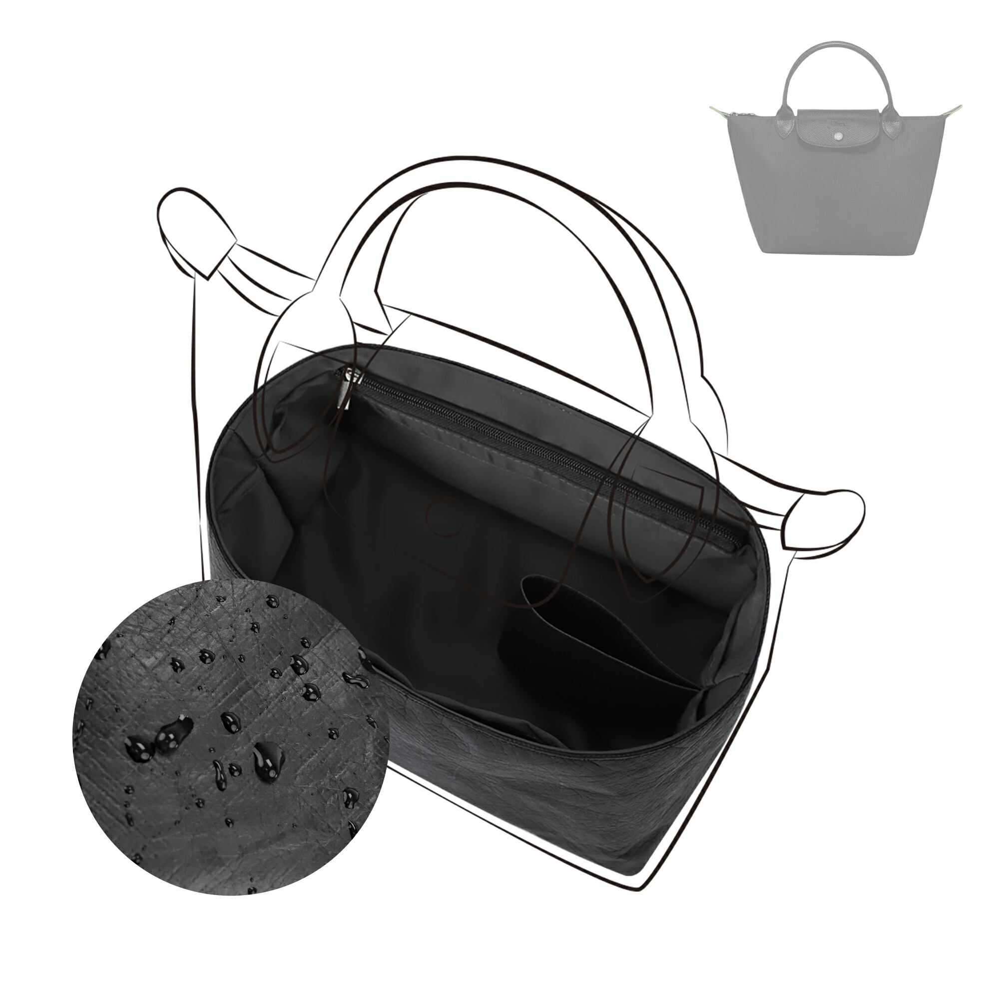 KINGS IN BAG バッグインバッグ 高級収納バッグ サテン生地 軽量