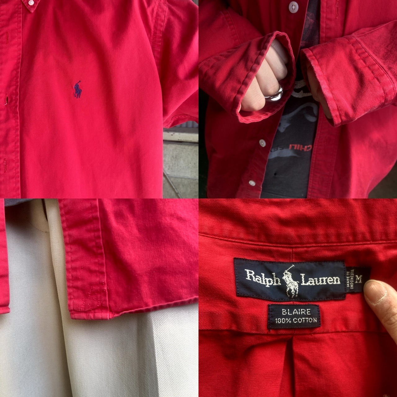 Ralph Lauren ラルフローレン 長袖 コットンシャツ ボタンダウンシャツ 