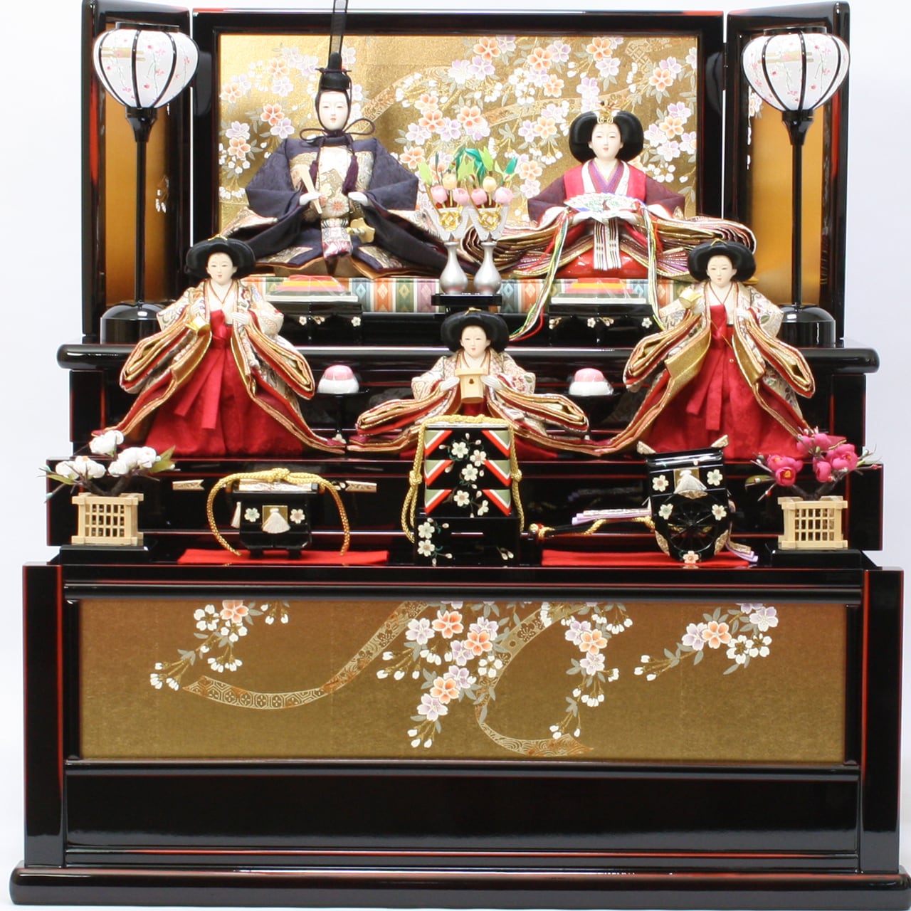 木目込み・五段飾り雛人形 15体セット オルゴール付き 【公式通販】