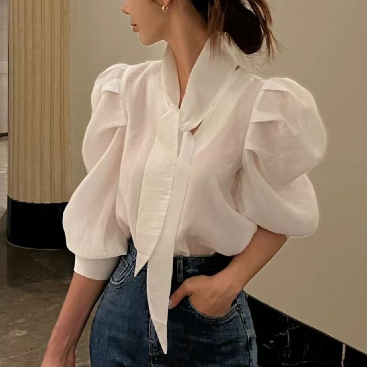 パフスリーブ パレススタイル シャツ T01