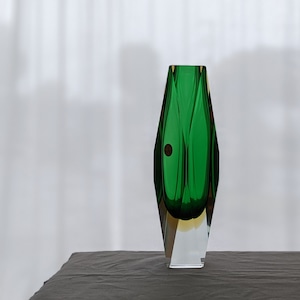 BUCELLA CRISTALLI Vintage Green Murano Sommerso Glass Vase H305mm　送料込