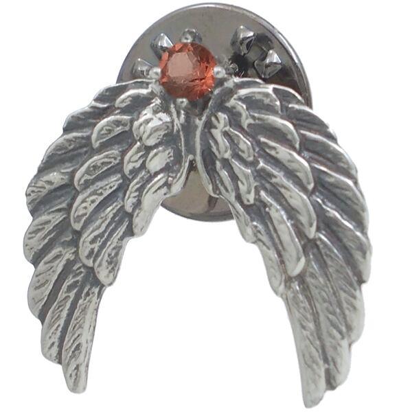 1月)ガーネット アンティーク ウォッチ シルバーピンバッジ ピンズ