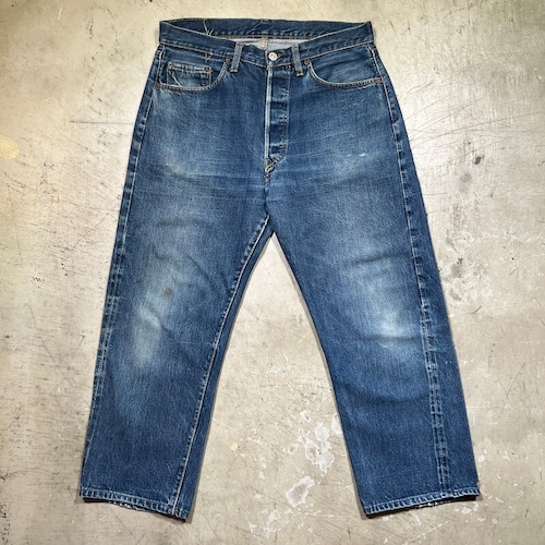 60's 70's LEVI'S リーバイス 501 デニム Big E 初期 Vステッチ 刻印6 足長R 不均等V ウエスト実寸W33 USA製 希少 ヴィンテージ BA-2264 RM2683H