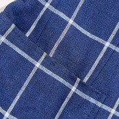 シルク リネン混 RING JACKET リングジャケット  チェック ベンツ 段返3B 背抜き テーラードジャケット サイズ 50 /ネイビー系 メンズ