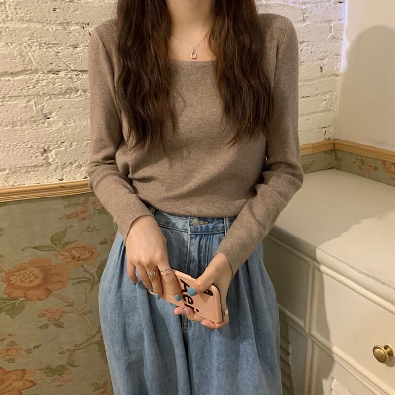 ニットスプリング ロング 春物 スクウェア 試着室84075437160