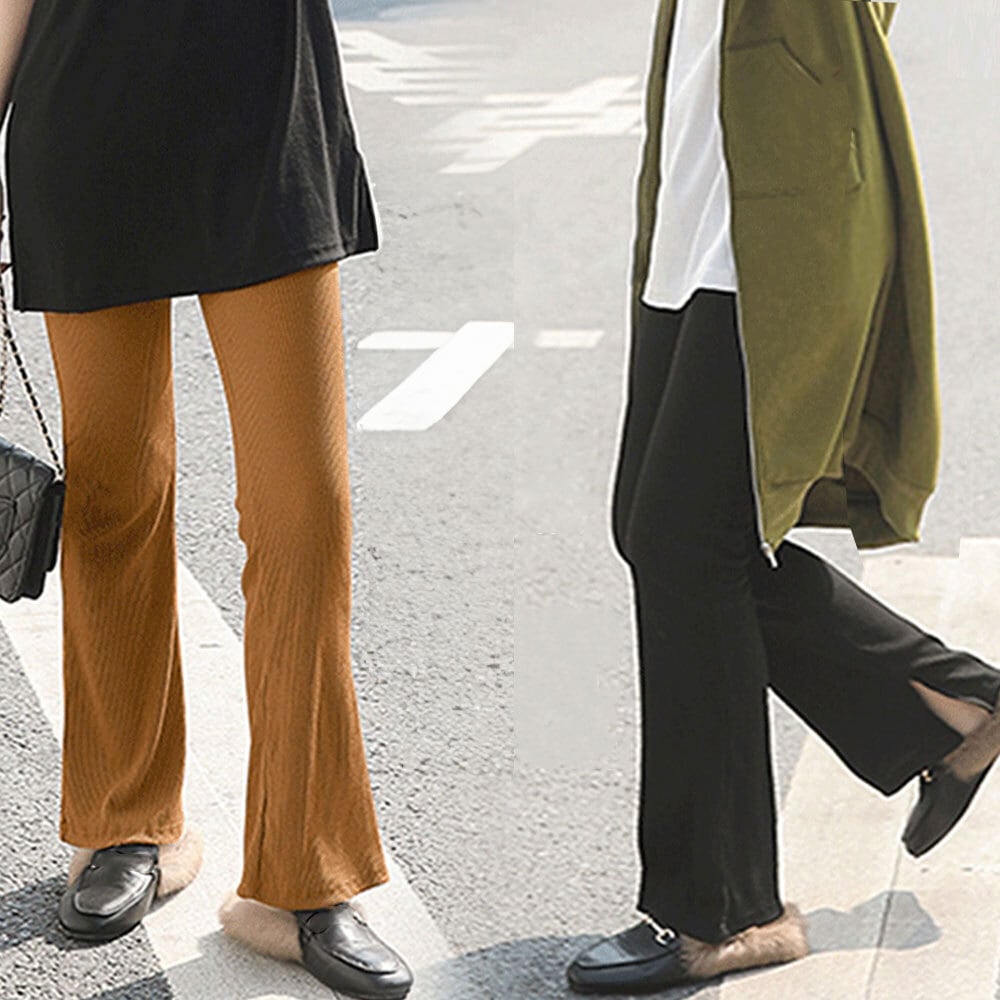 裏起毛 レギンス パンツ レディース 秋冬 大人 きれいめ カジュアル かわいい おしゃれ 防寒 セミフレア スリット 選べる2タイプ 大人可愛い 大人女子