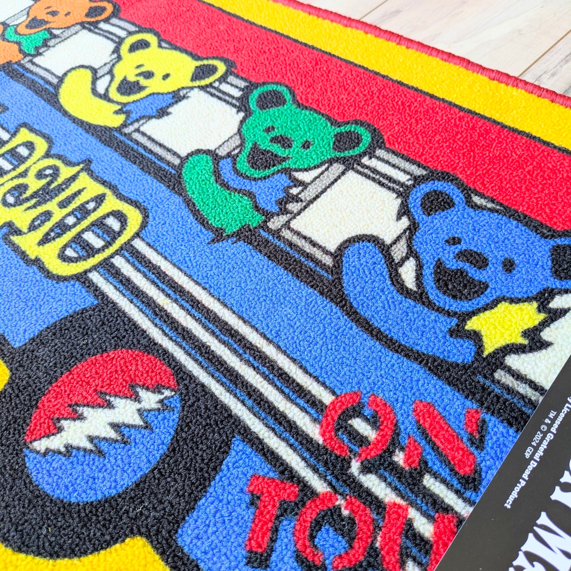 【 Grateful Dead（ グレイトフルデッド ） 】ダンシングベアー / デッドベアー / American MAT ( 裏面滑り止め加工 ) / キッチンマット / ふかふかマット / フロアマット / バス / エントランス / ロングバージョン〚アメリカン雑貨 アメトイ〛
