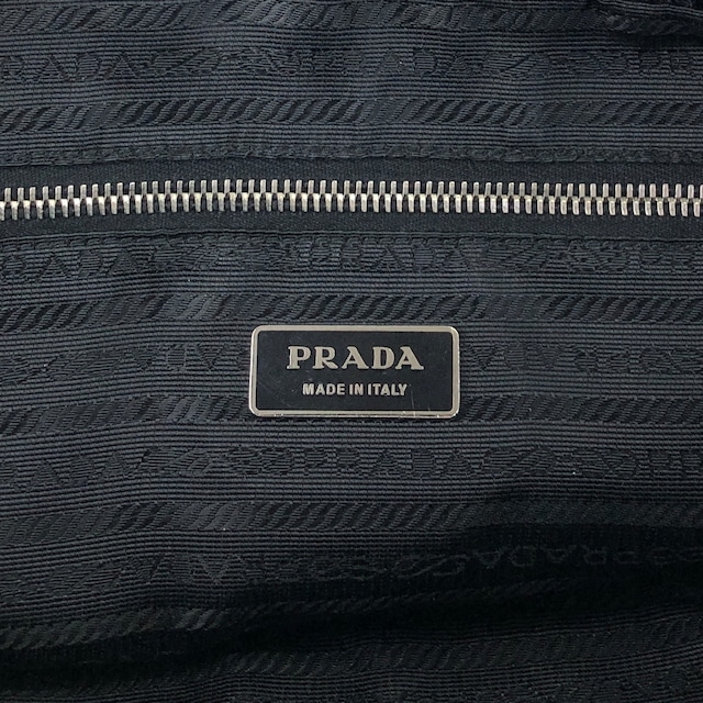 PRADA プラダ ハンドバッグ ブラック ロゴ型押し レザー ミニボストン vintage ヴィンテージ オールド wuztbm